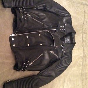 Hudson leather biker jacket